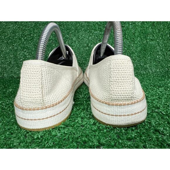 UGG Bren Loafer Shoe Sz 8.5 Fabric Cream White Woven Fabric Fashion Sneaker Flat - Picture 5 of 8